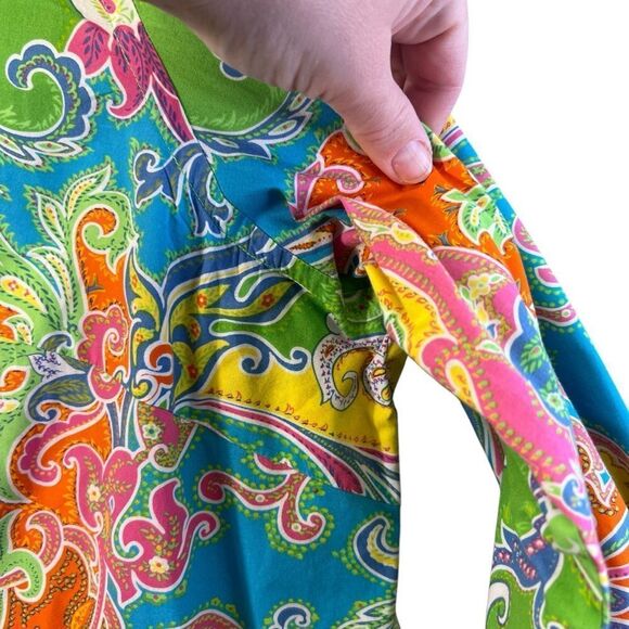 3x xxxl Lauren Ralph Lauren Multi Color Paisley Pattern Button Down Shirt cotton - Picture 5 of 16